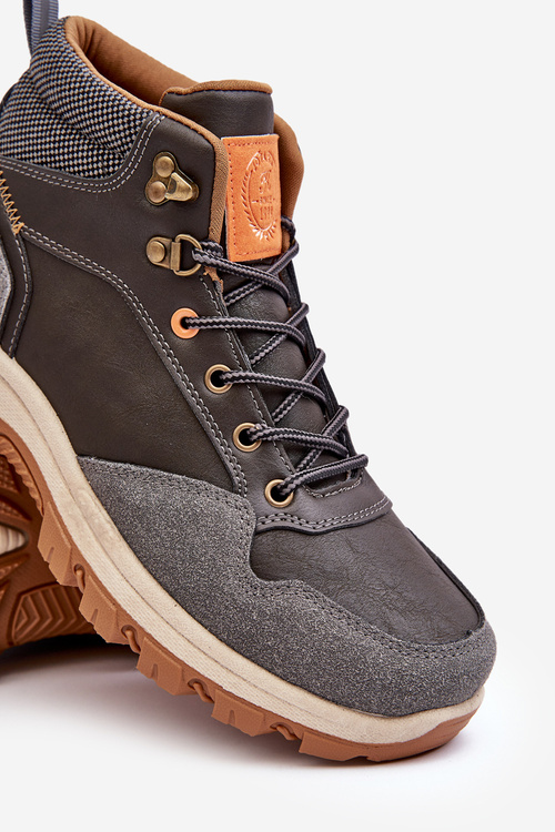 Чоловічі трекінгові черевики Salomene сірі на шнурівці