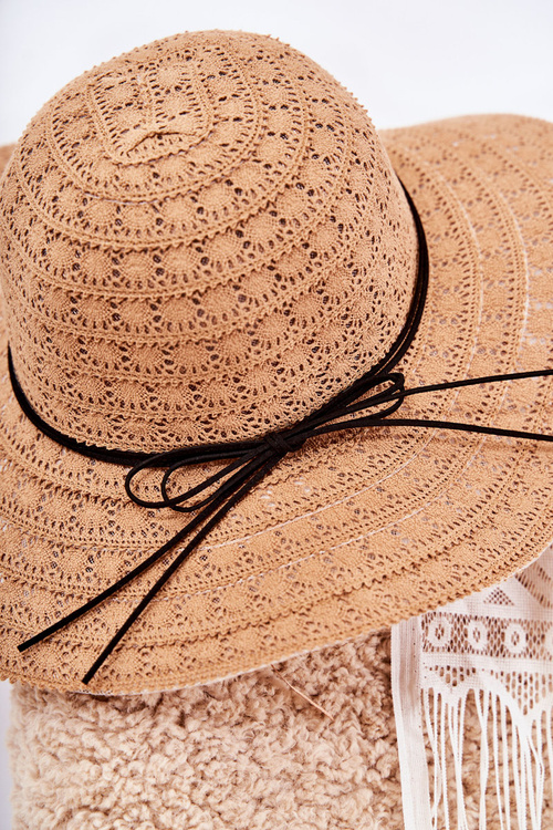 Жіноча ажурна шапка коричнева Еліф