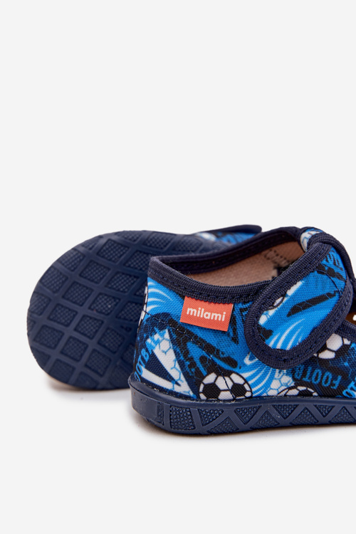 Дитячі тапочки Milami на липучці м'ячі темно-сині Jasimrra