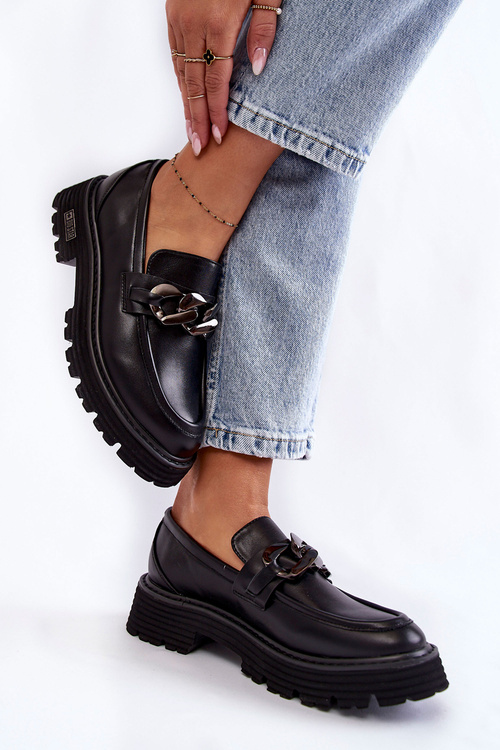 Жіночі шкіряні туфлі Big Star KK274498 Чорні