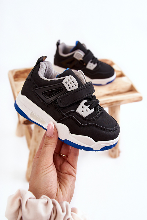 Дитяче шкіряне спортивне взуття чорно-синього кольору Marisa