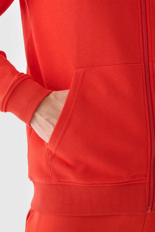 Чоловічий спортивний костюм худі на блискавці червоний 4FWMM00TSWSM1466-60S