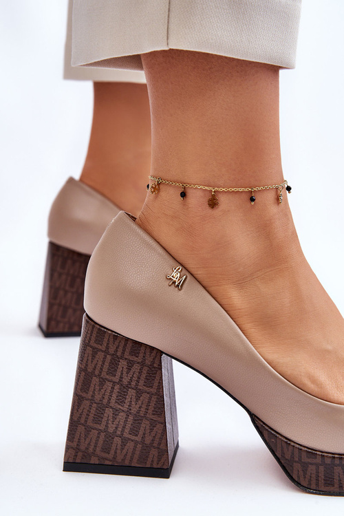 Модні шкіряні туфлі Laura Messi 2599 Beige