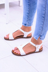 Білі жіночі сандалі на плоскій підошві Sunnyside
