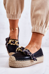Жіночі шкіряні еспадрільї на ланцюжку Black Fancy
