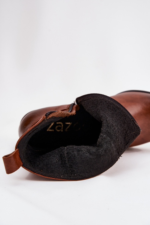 Шкіряні Чоботи На Каблуці Zazoo 60565 Коричневі