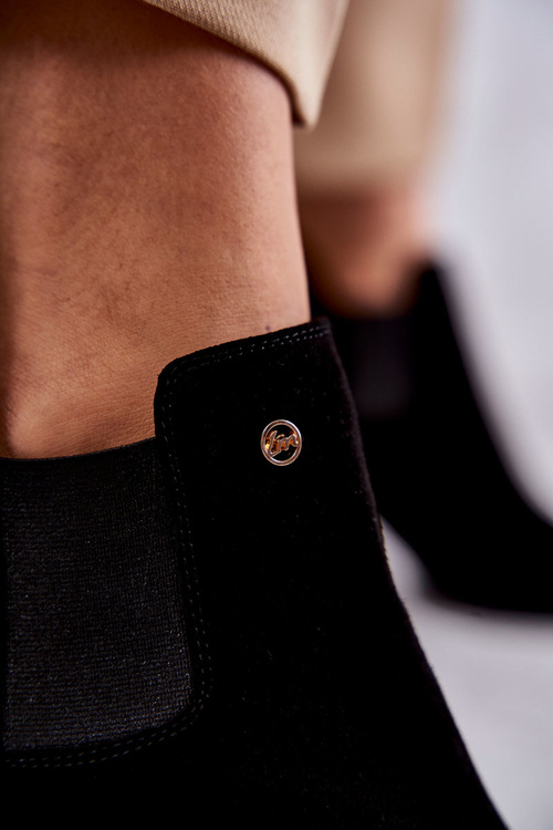 Замшеві чоботи на високому каблуці Laura Messi 2506 Чорні