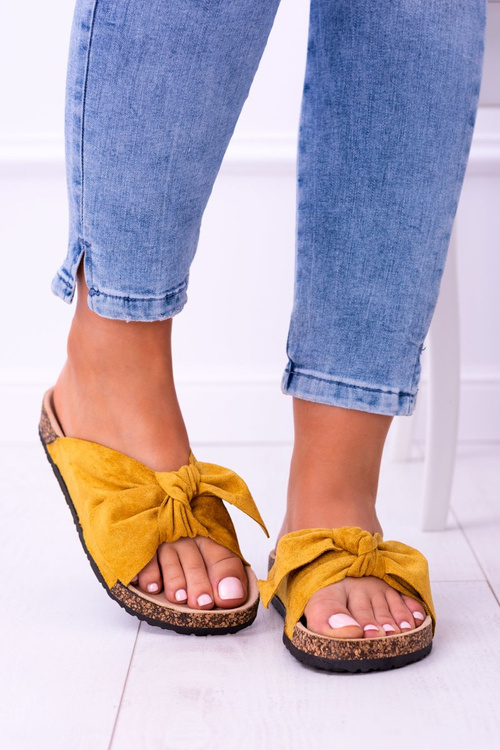 Жовті жіночі пробкові шльопанці Sunshine на кокарді