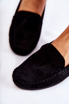 Жіночі замшеві лофери на танкетці чорні La Cava