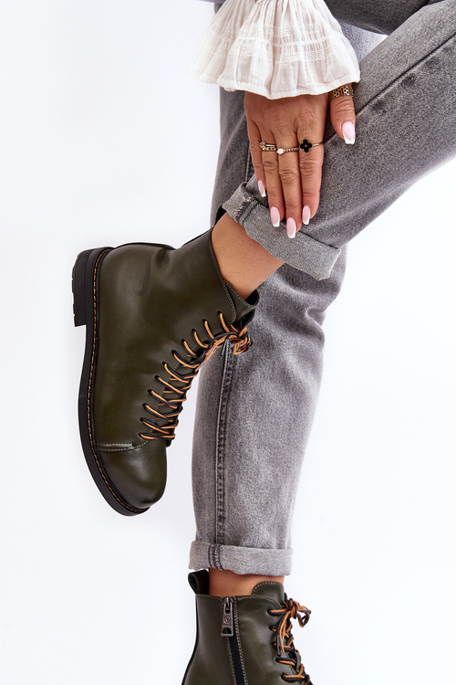 Шкіряні черевики Туфлі жіночі зелені Ethel