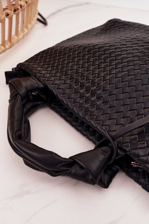 Жіноча плетена сумка-шоппер NOBO NBAG-K1320 чорна