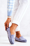 Жіночі замшеві лофери Blue Madelyn