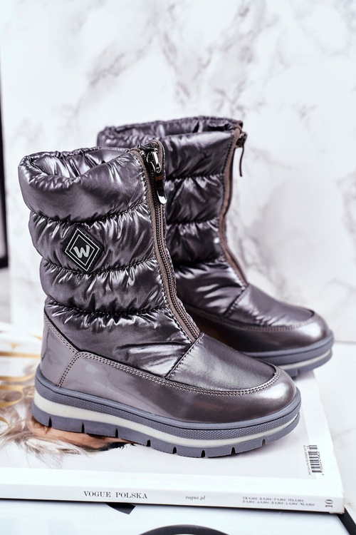 Жіночі зимові черевики теплі з натуральної вовни темно-сірі Mumm