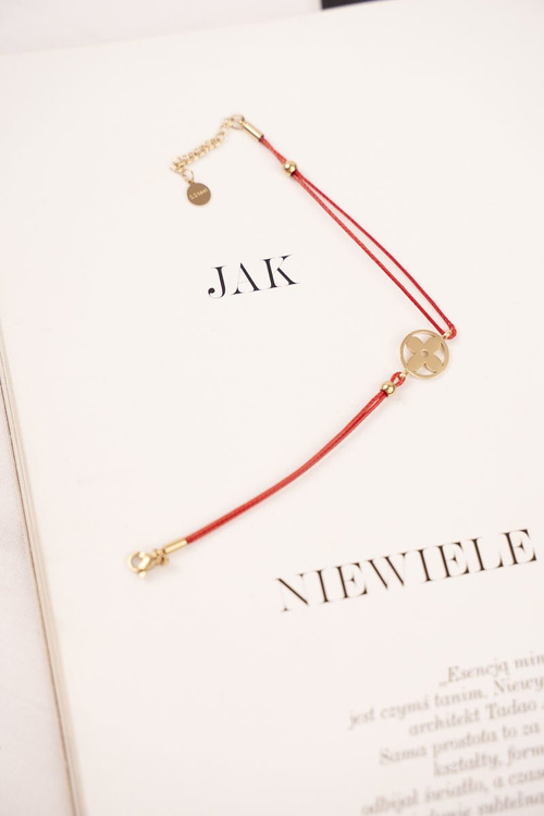 Жіночий браслет Red String Celebrity Gold Clover Clara