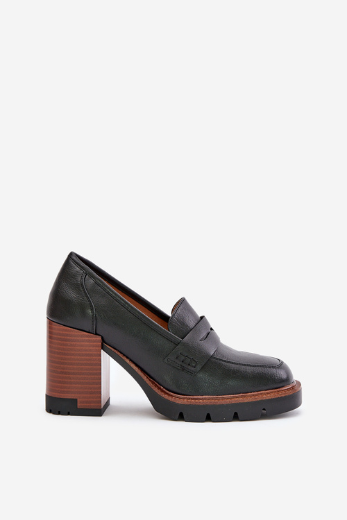 Жіночі човники на високих підборах і платформі з чорної еко-замші Vinceza 58105