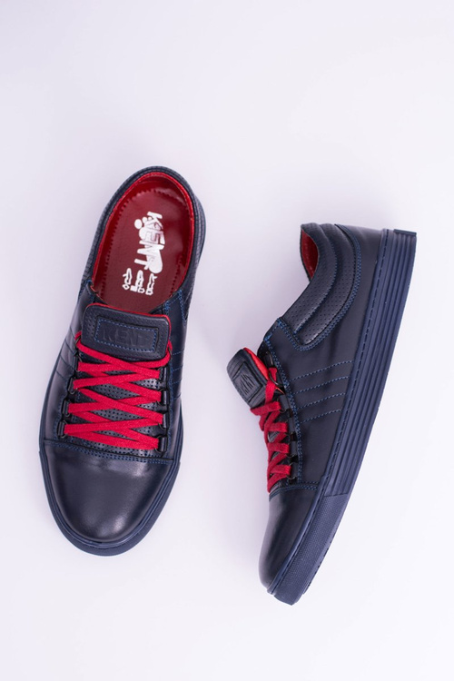 Чоловічі шкіряні тенні темно-сині Elon