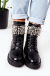 Утеплені чоботи з перлами Чорні зараз або ніколи