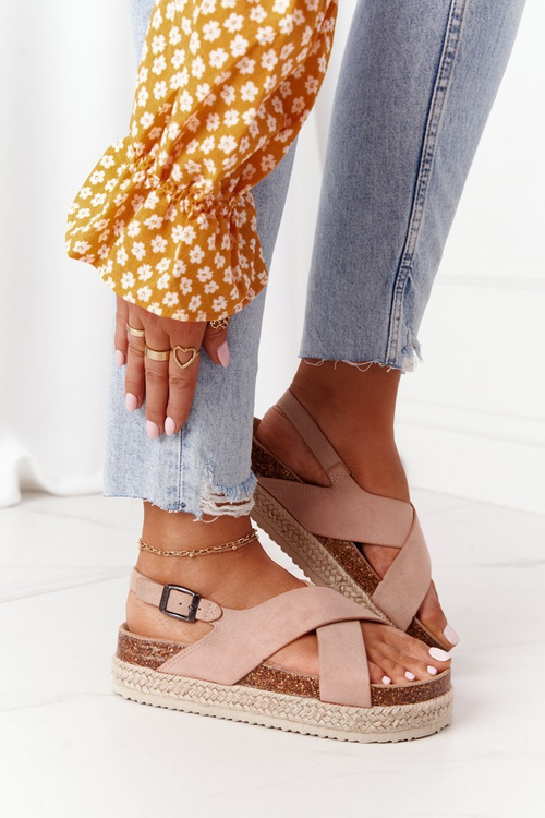 Босоніжки на корковій платформі Big Star FF274A130 Бежеві