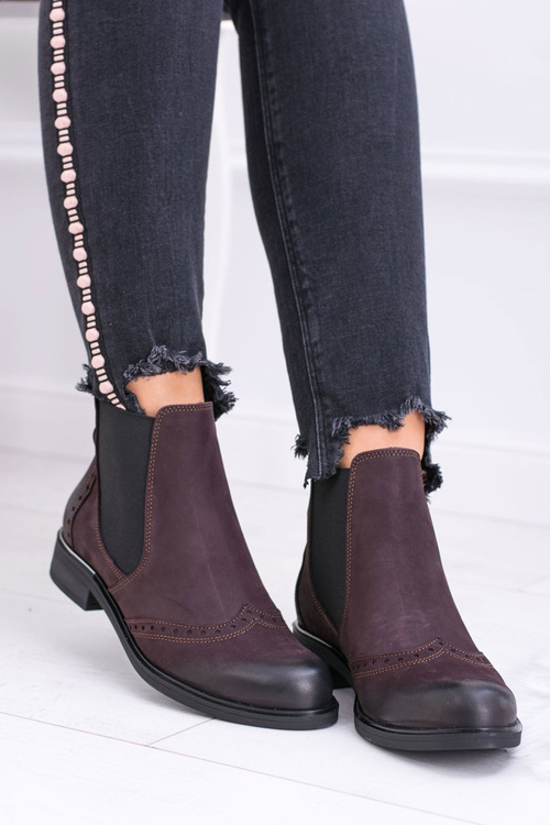 Жіночі темно-бордові шкіряні чоботи на шпильці Fields