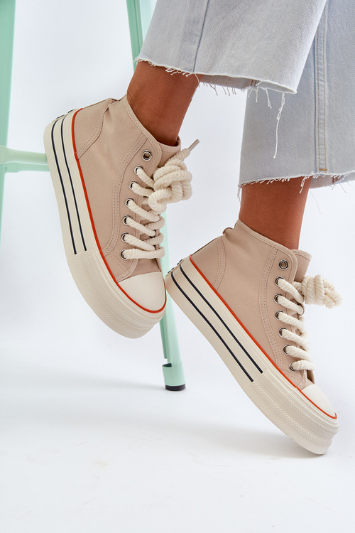 Жіночі кросівки на платформі бежеві Aineri