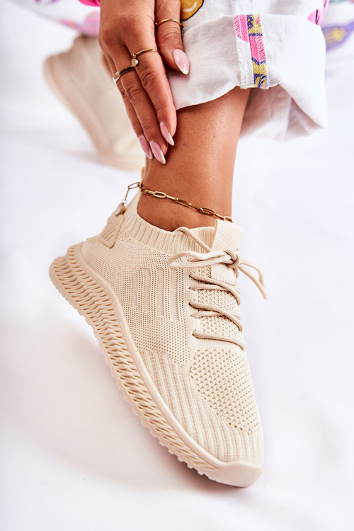 Жіночі спортивні кросівки Снікерси світло-бежеві Storia