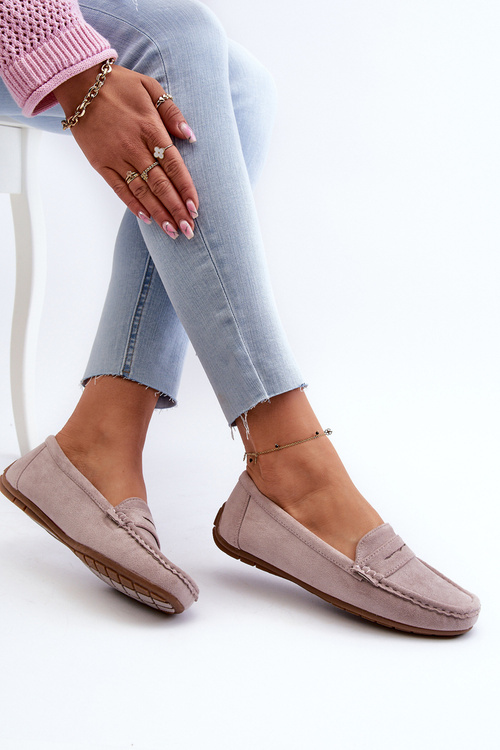 Жіночі замшеві мокасини фіолетового кольору Lenvie