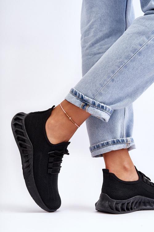 Жіночі тканинні кросівки сліпони чорні Venett