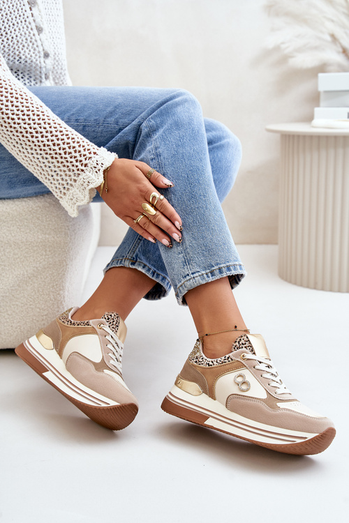 Бежеві жіночі кросівки Debizia на платформі