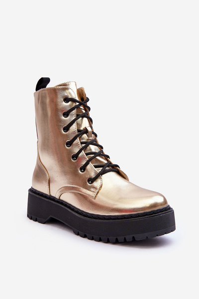 Металеві шкіряні черевики Gold Workery Teflorna