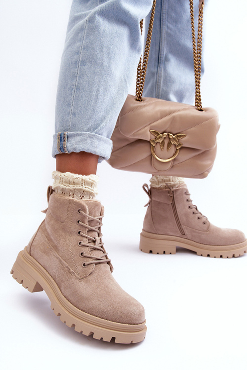 Замшеві черевики Trapper з флісовою підкладкою Beige Alden