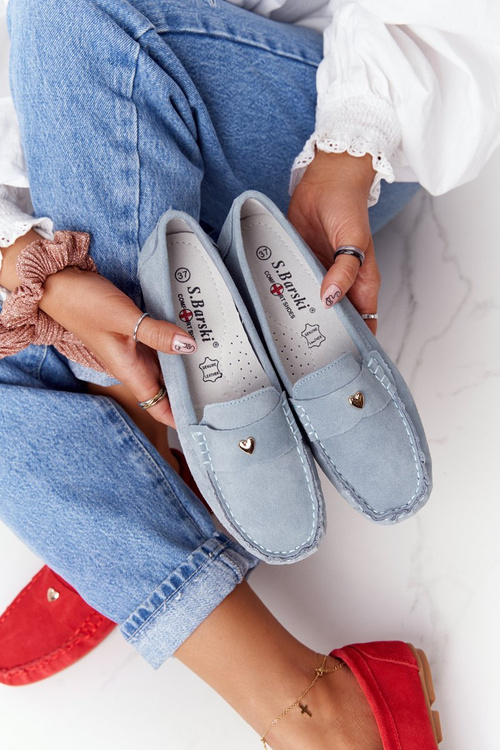 Жіночі замшеві лофери S.Barski Blue