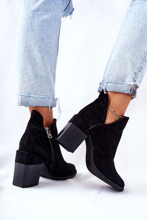 Жіночі чоботи на високих підборах чорного кольору Meliori