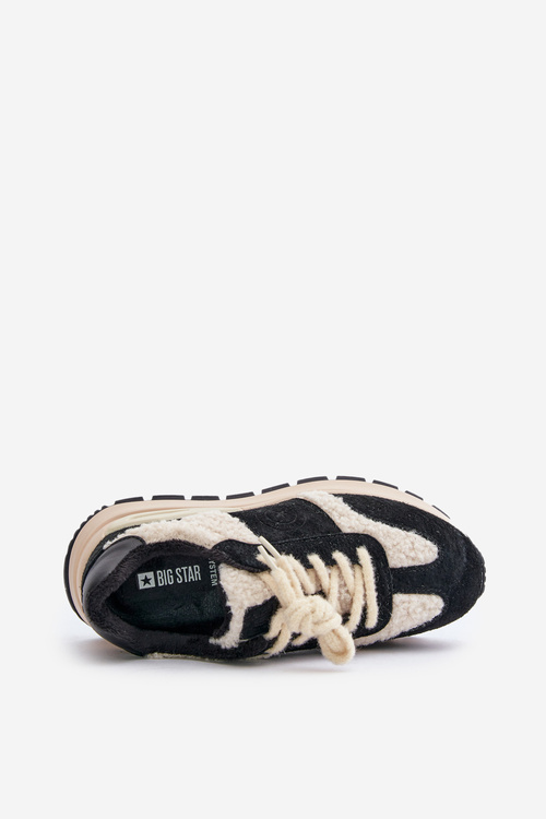 Теплі жіночі шкіряні кросівки Big Star OO274A318 HI-POLY SYSTEM Чорні