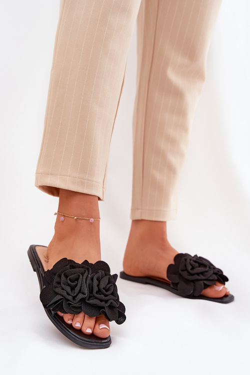 Плоскі Жіночі Сандалі З Бантиком Чорні Tobin