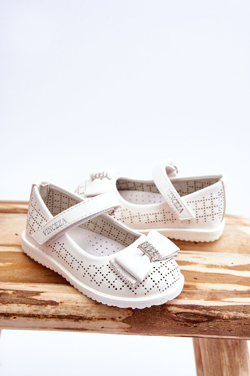 Дитячі балетки з бантом на липучці Білий Halle