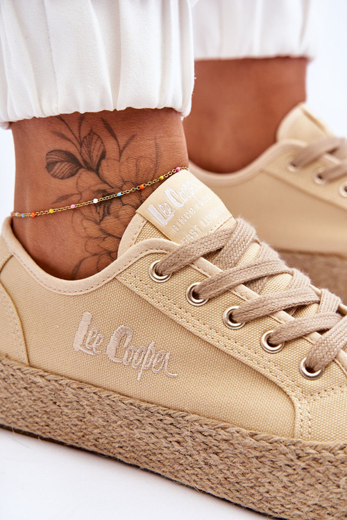 Модні плетені кросівки Lee Cooper LCW-23-31-1795L Бежеві