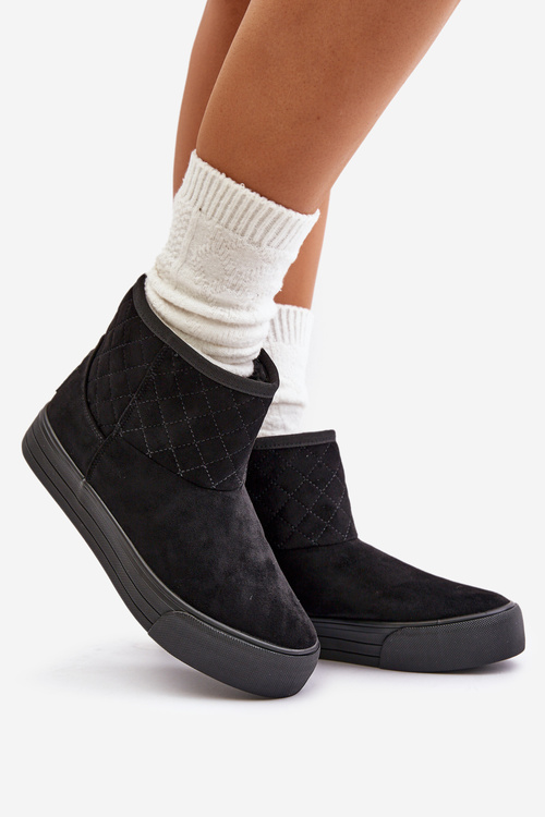 Снігові черевики на блискавці, утеплені хутром Big Star OO274A522 Чорні