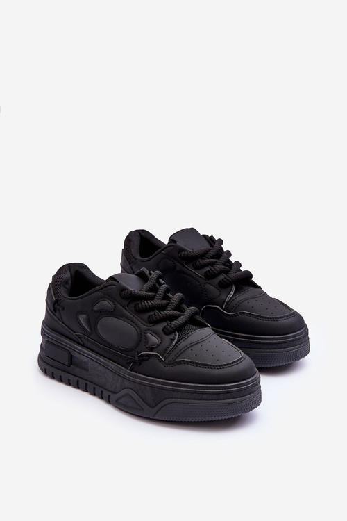 Жіночі кросівки на платформі чорні Finos