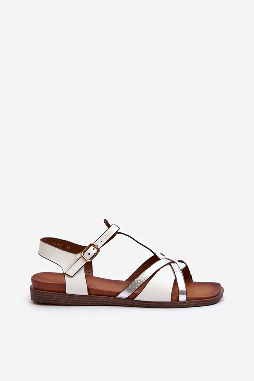 Жіночі сандалі на плоскій підошві з еко шкіри Sergio Leone SK071H білі