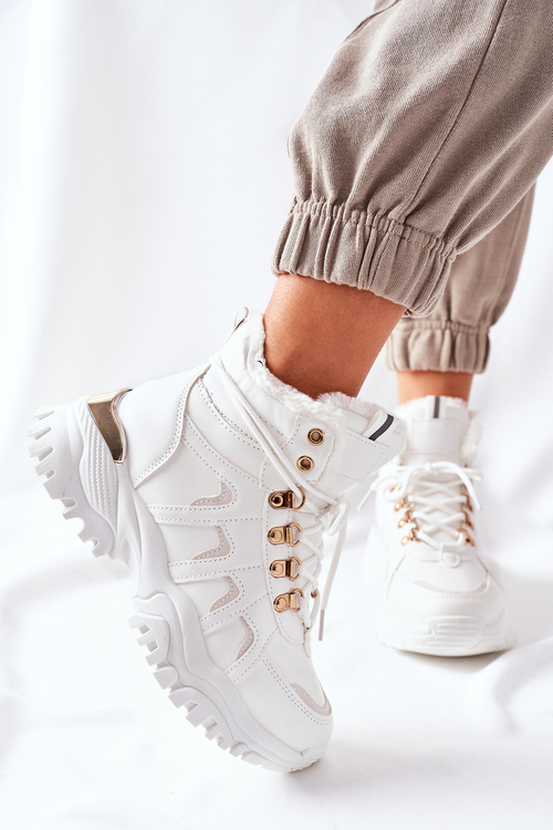 Чоботи жіночі утеплені білі Hareshaw