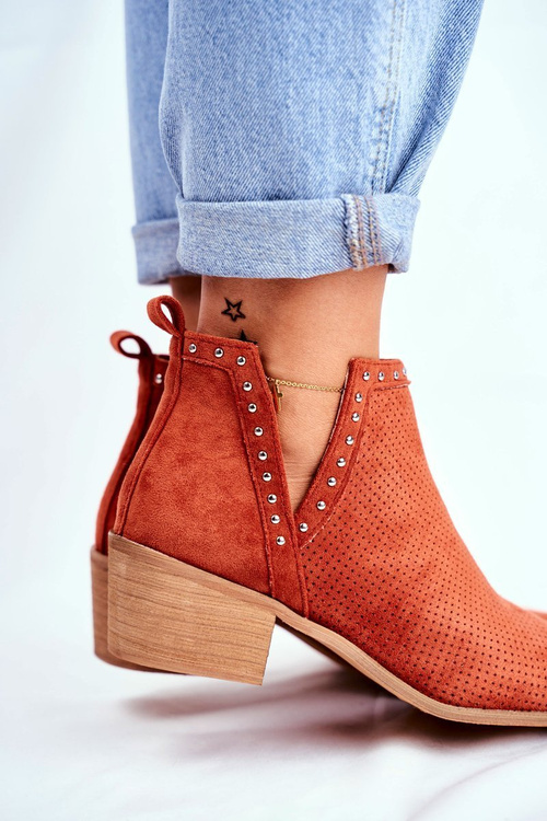 Жіночі чоботи на високих підборах помаранчеві Margate