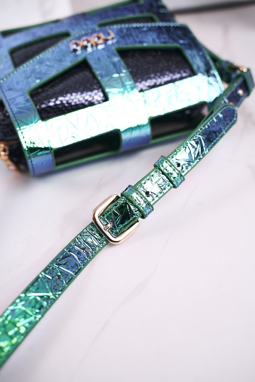 Маленький жіночий гаманець NOBO NBAG-J4106-C008 металевий хамелеон