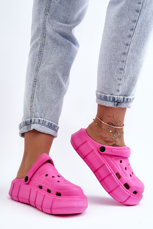 Жіноча поролонова платформа Crocs Fuchsia Beckett
