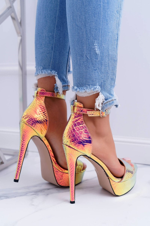 Жіночі туфлі на шпильці на платформі Petrol Gold ShakeIt