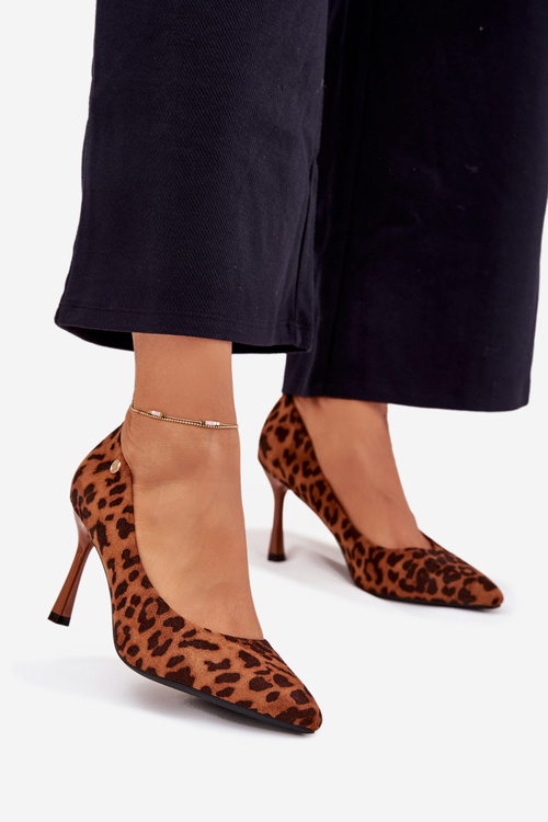 Жіночі Туфлі На Каблуках З Леопардовим Малюнком Vinceza 62264 Коричневі