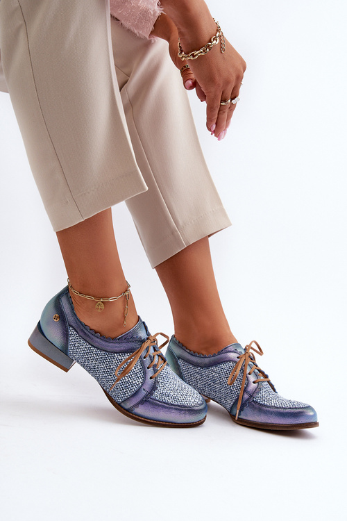 Жіночі черевики Maciejka 06452-06 Сині з натуральної шкіри