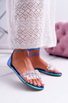 Жіночі босоніжки Lu Boo Crystals Blue Madina