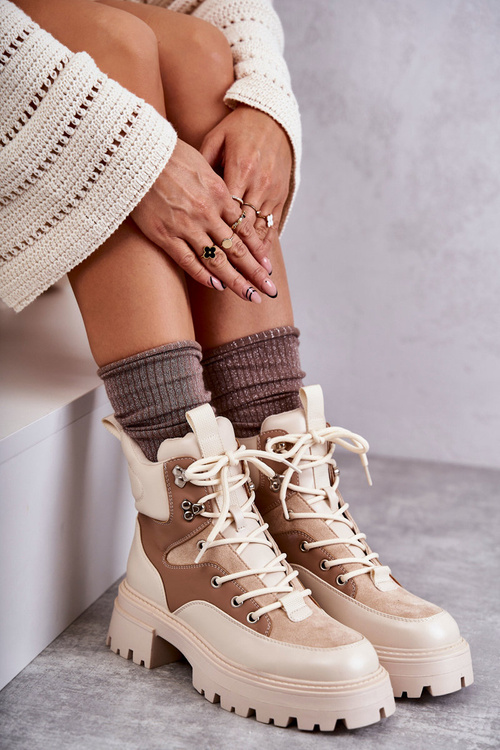 Теплі черевики Trappers Бежево-коричневі Settimo