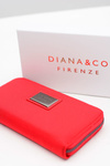 Великий жіночий червоний гаманець DIANA&CO