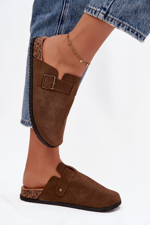 Шльопанці домашні жіночі коричневі Selio